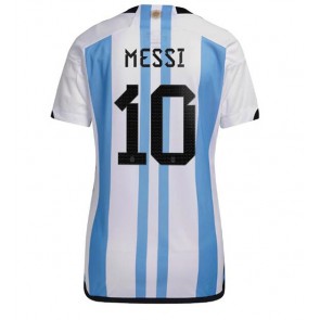 Lacne Ženy Futbalové dres Argentína Lionel Messi #10 MS 2022 Krátky Rukáv - Domáci